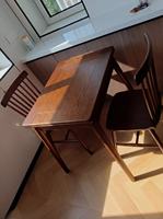 Petite table à manger en bois massif, table de cuisine extensible de 23 à 47 pouces pour 2 à 6 personnes, en bois de cerisier, conçue pour les petits appartements, montage facile