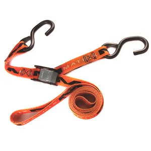 Customized Logo Lashing Strap Set Cam Buckle S-Hook Tie Downs Strap Motorcycle Camlock Strap Ratchet Tie Down Strap