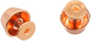 MAHAVIMOKSA Sets Flat Head <b>Purse</b> Feet Stud Spike Screw Back <b>Purse</b> Luggage Foot Nailhead Rivets For DIY Leather Craft Rose Gold - Product Image 3