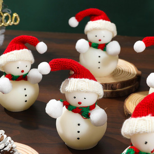 Cute Cartoon Snowman Scented Candle Christmas Party Gift Home <b>Table</b> Decorative Ornament Souvenir - Product Image 1