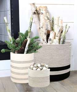 Panier à linge pliable KUYUE en corde de coton pour vêtements, couvertures et jouets - Product Image 4