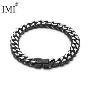 Wholesale Unisex Trendy Christian Geometric Heavy Hip Hop Retro Buckle 8mm 10mm Cuban <b>Chain</b> Bracelet Jewelry Anniversary Black - Product Image 2