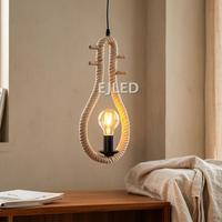 Luminaire suspendu en corde de chanvre, lustre moderne nordique pour salon, chambre, café, restaurant, modèle RP0051