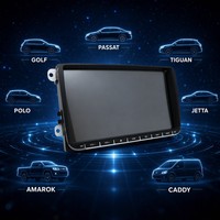 Android 14 Autoradio für Volkswagen Universelles 9-Zoll-IPS-Navigationssystem mit integriertem DAB und drahtlosem CarPlay