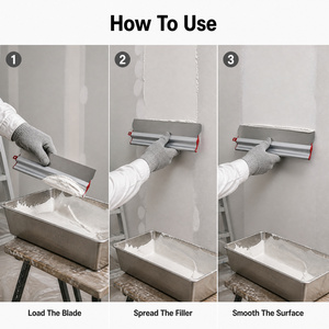 Outil industriel DIY en acier inoxydable pour plaques de plâtre : Lames de raclage, truelle de finition, lame de plâtrier pour bordures et <span class=keywords><strong>couteau</strong></span> de plâtrier - Product Image 6