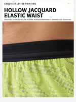 Shorts de sport pour homme, 3 pouces, séchage rapide, nylon respirant, double couche, pour la course à pied, la gym, l'entraînement en plein air, athlétique