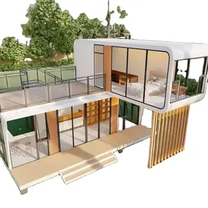 Casa modular pré-fabricada para acampamento, recipiente de casa, piquenique, casa de maçã portátil, cápsula removível