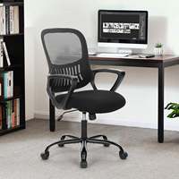 Chaise de personnel réglable AJUNION avec siège rembourré à hauteur réglable et dossier en maille respirante pour des sièges de bureau confortables