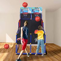 Panier de basket double, deux paniers, support facile à assembler pour les enfants, jeux sportifs en intérieur et en extérieur, amusement familial, compétition