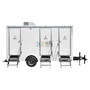 带DOT CE标准便携式厕所拖车的移动厕所拖车轻型预制房屋移动厕所