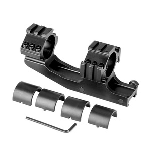 Cantilever Matte Black Dual Ring Integrated Optic Mount 25.4mm/30mm Aircraft-Grade Aluminum Alloy with 21mm Base - Product Image 1