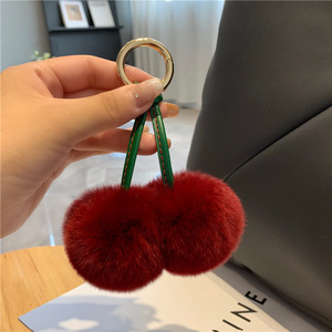 Porte-clés boule en fausse fourrure <span class=keywords><strong>de</strong></span> lapin, pompon en peluche, jouet en peluche, nouveau style - Product Image 3