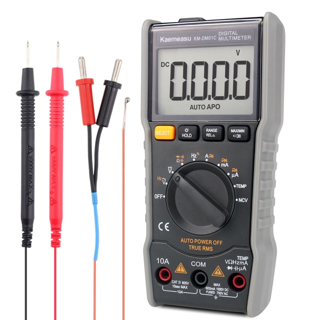 Anti Burn Electric Multimeter True-rms Ncv Ohm Hz Tester Smart Digital Multimeters with Temperature Probe