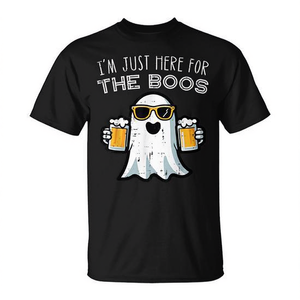 Camiseta de Halloween con diseño de fantasma, camiseta divertida para mujer, disfraz de papá, I'm Just Here For The Boos - Product Image 2