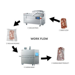 Ligne d'emballage sous vide pour bœuf et agneau avec scelleuse sous vide à double chambre de 600 mm et tunnel de rétraction à <span class=keywords><strong>eau</strong></span> chaude pour abattoirs d'exportation - Product Image 2