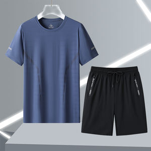 Customized logo Sports <b>suit</b> men's ice silk quick-drying clothes fitness <b>T</b>-<b>shirt</b> running short-sleeved shorts training <b>suit</b> - Product Image 2