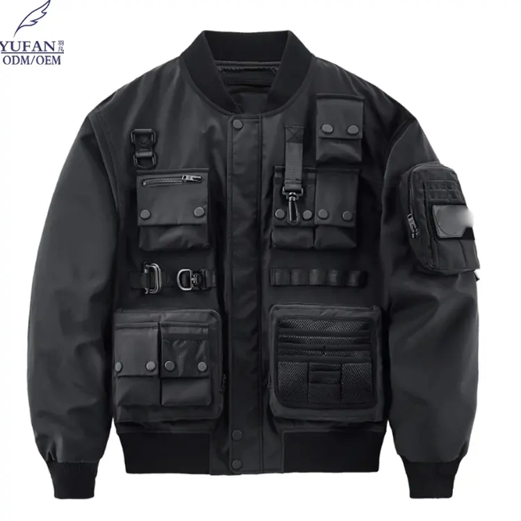 YuFan fermuar toptan yeni özelleştirilmiş tasarım mont erkekler için sıcak satış kış su geçirmez bombacı ceket