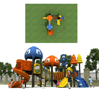 Structure de jeu commerciale pour enfants avec tunnel en filet et éléments d'escalade, ensemble de jeux extérieur pour maternelle et parc