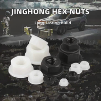 Écrous à bride en nylon de qualité supérieure Jinghong, écrous hexagonaux en plastique avec isolation en caoutchouc et joint pour la fabrication de fixations industrielles