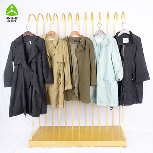 Fashionable Gracer Pre-owned Winter Mid-Length <b>Trench</b> <b>Coats</b> High-quality Polyester/Cotton Material Women's Style Mixed Size Bulk - Product Image 3
