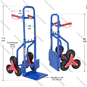 Alemania Heavy Duty Stair Climber Hand Truck <span class=keywords><strong>Dolly</strong></span> Cart Trolley con 6 ruedas sólidas - Product Image 4