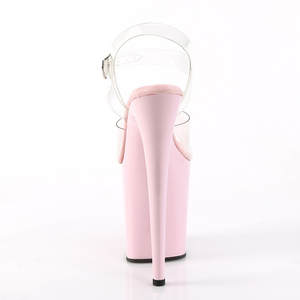 Scarpe da Pole Dance <span class=keywords><strong>Rosa</strong></span> da 8 Pollici per Donna, <span class=keywords><strong>Sandali</strong></span> <span class=keywords><strong>con</strong></span> Plateau da 20cm, Punta Aperta, Sexy da Nightclub, Tacchi Sottili Antiscivolo per l'Estate - Product Image 4