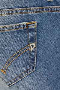 High Quality Designer Dondup Zip and Button Closure Raw Cut Hemline Light Bue <b>Denim</b> <b>Shorts</b> With 5 Pockets - Product Image 2