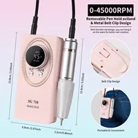 Lime à ongles électrique portable professionnelle, moteur sans balais rechargeable, 45 000 tr/min, tige de 2,3 mm, matériau ABS, polisseuse à ongles USB