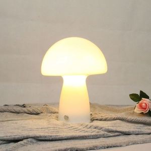 Lámpara de Mesa LED E27 de Diseño Artístico Nórdico en Vidrio y Metal, Color Blanco y Naranja, con Forma de Hongo, para Sala de Estar, Restaurante, Decoración del Hogar - Product Image 4