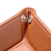 Petit MOQ, logo gravé au laser personnalisé, plateau de rangement en cuir de luxe pliable avec fermeture à pression pour cadeaux