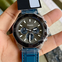 Jam Tangan Chronograph Sport Bosst Pria Angka Arab Bezel Hitam Tiga Mata Dial Tanggal Jam Tangan Kuarsa Fashion HB Relojes
