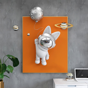 Grande Quadro Decorativo da Appendere con Coniglio Astronauta per Ingresso e Soggiorno, Ornamento Artigianale Spaziale per Decorazione Casa - Product Image 3