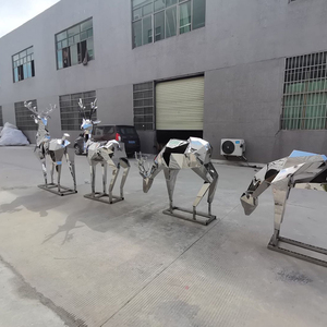 Sculptures <span class=keywords><strong>de</strong></span> cerf en acier inoxydable <span class=keywords><strong>de</strong></span> couleur personnalisée, design moderne, sculpture en métal d'art, <span class=keywords><strong>animaux</strong></span>, 15 cm - Product Image 1