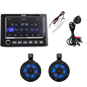 Lecteur BT étanche avec écran tactile 7 pouces H-305, sortie subwoofer + haut-parleur tour BT marin 6,5 pouces H-6108BT + USB + antenne - Ensemble - Product Image 2