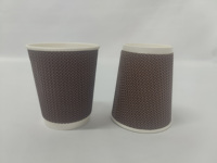 Gobelets à café en papier ondulé de haute qualité 8 oz Gobelets à café jetables Gobelets en papier à double paroi Gobelets à café à emporter pour boissons chaudes