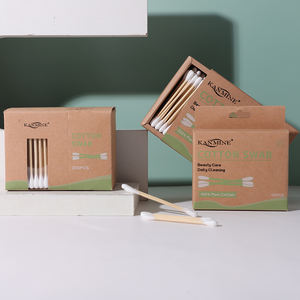 مستحضرات تجميل بلاستيكية خالية من البلاستيك للاستخدام مرة واحدة منتجات العناية بالجروح المنزلية براعم أذن قطنية من الخيزران - Product Image 6