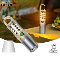 Linterna LED Recargable por USB, de Aleación de Aluminio, Impermeable, con Gancho, para Camping, Emergencias, Trabajo al Aire Libre, Largo Alcance de 1000M