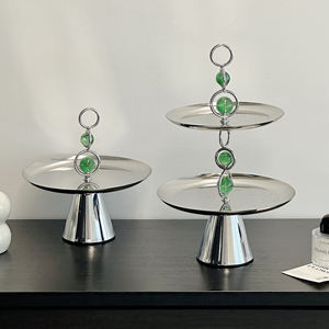 En gros Personnalisé De Luxe <span class=keywords><strong>Argent</strong></span> Miroir Plateau En Acier Inoxydable Hôtel Plateau De Service pour Dessert Au Chocolat Caractéristique <span class=keywords><strong>D</strong></span>écorative - Product Image 3