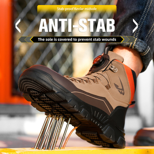OEM Outdoor Climbing Hiking Protective <b>Shoes</b> Safety Labor <b>Shoes</b> Steel Toe <b>Men</b> Breathable Rotating Button High-tops <b>Men's</b> <b>Shoes</b> - Product Image 5