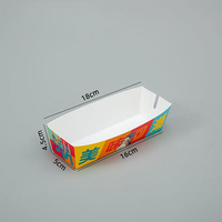 Boîte d'emballage alimentaire jetable et recyclable en papier kraft avec logo flexographique pour hot-dogs, bâtonnets de fromage, bananes frites à emporter