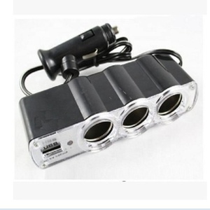 12V-24V 3 cách xe nhẹ hơn ổ cắm Splitter sạc Power adapter DC + USB 3 cổng cắm PVC đen xe nội thất phụ kiện - Product Image 3