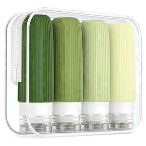 Bouteilles rechargeables avec logo personnalisé, ensemble de contenants de toilette portables, ensemble de bouteilles de toilette approuvé pour les voyages - Product Image 1