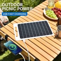 Panneau solaire compact semi-flexible avec régulateur USB intégré pour les voyages en plein air