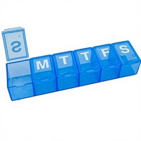 Organisateur de pilules hebdomadaire 7 jours pour soins de base, boîte portable pour médicaments et vitamines, compartiments moyens, forme rectangulaire