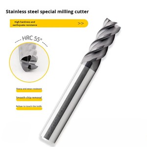 55 HRC Wolframstaal <span class=keywords><strong>Carbide</strong></span> 4-snijdende vlakbodem frees voor 303/304/316/316L roestvast staal - Product Image 2