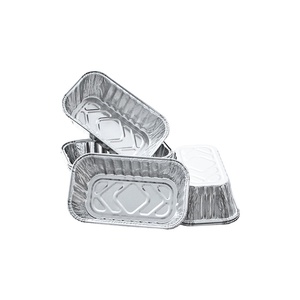 Giá Tốt 450Ml Dùng Một Lần Nhôm Loaf Pan Với Các Tông Hoặc Nhựa Dome Nắp Thiếc Lá Khay Takeaway <span class=keywords><strong>Container</strong></span> - Product Image 1