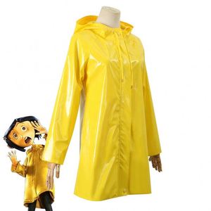 Disfraz de <span class=keywords><strong>Coraline</strong></span> y la Puerta Secreta, Impermeable Amarillo de Caroline para Halloween, Cosplay, Económico y Promocional - Product Image 2