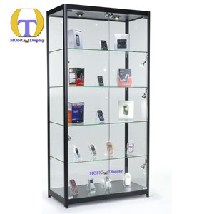 Hiện đại bán lẻ vitrine Tempered Glass LED Strip ánh sáng heavy duty có thể điều chỉnh Kệ khói cửa hàng hiển thị armoire giới thiệu thanh lịch - Product Image 2