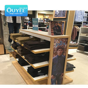 Exhibidores de Ropa de Diferentes Estilos para Kioscos, Mostradores de Tiendas en Centros Comerciales, Diseño de Pared de Madera, Exhibidores de <span class=keywords><strong>Jeans</strong></span> - Product Image 4