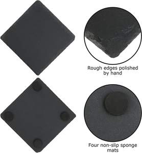 Posavasos de Pizarra de Piedra Natural Negra Personalizados al por Mayor 2022, Alfombrilla Clásica, Sostenible para Bodas y Fiestas, Impresión UV - Product Image 5